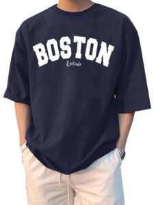 LEOTUDE Man Cotton Blend Graphic Print Round Neck Half Sleeve Drop Shoulder Oversized T Shirt