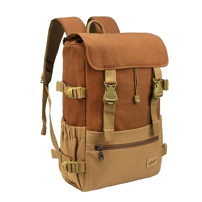 18L Premium Canvas Laptop Backpack|Water-Resistant Fashionable Travel, Office & College Bag, Padded Laptop & Tablet Sleeves Fits Upto 17 Inch Laptop